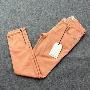 Current/Elliott The Slider Zip Stiletto Skinny Jeans Women's Size 26 Peach Denim